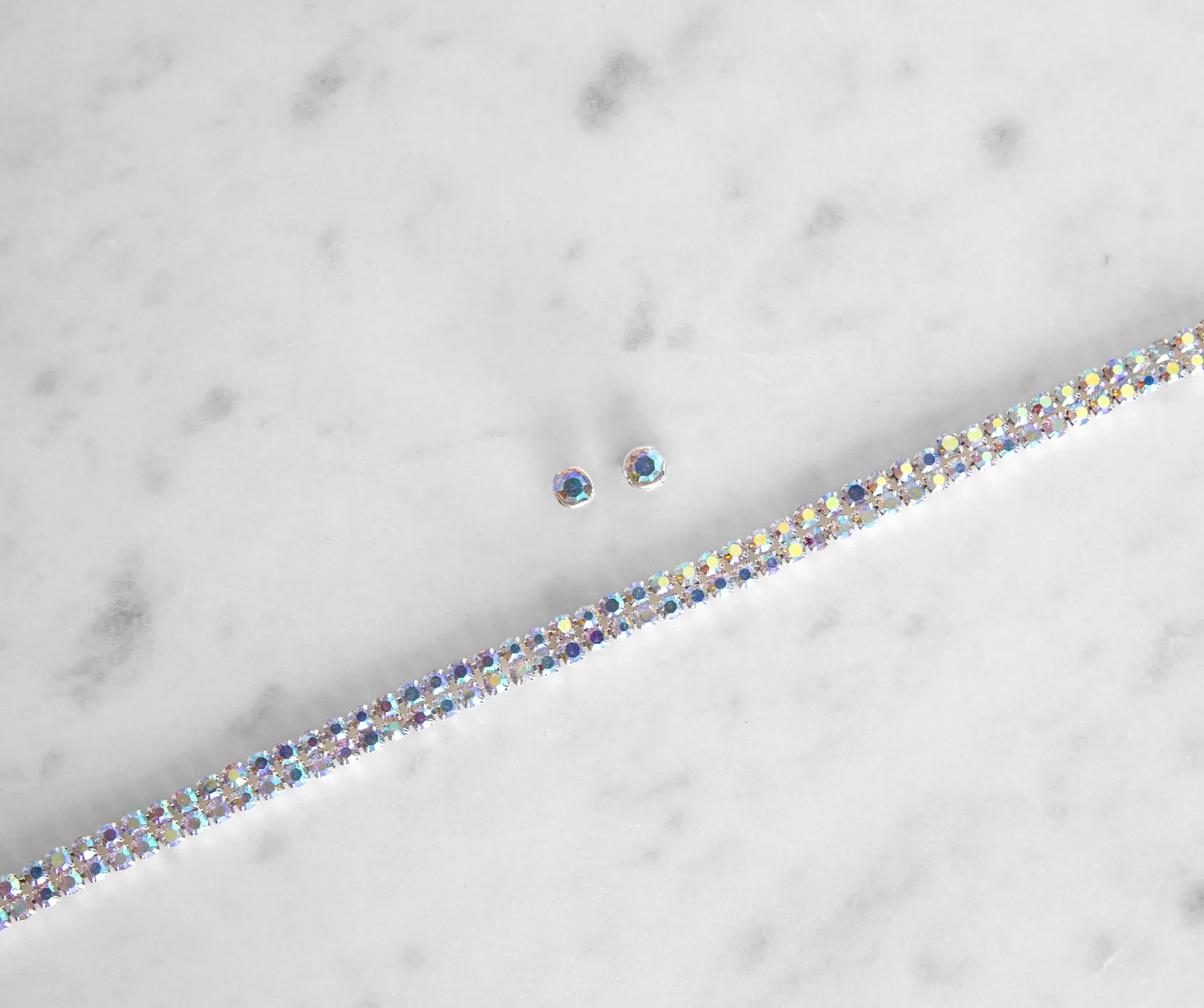 Iridescent Double Rhinestone Choker Set - Image 2