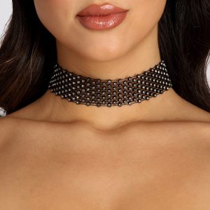 Electric Love Mesh Rhinestone Choker