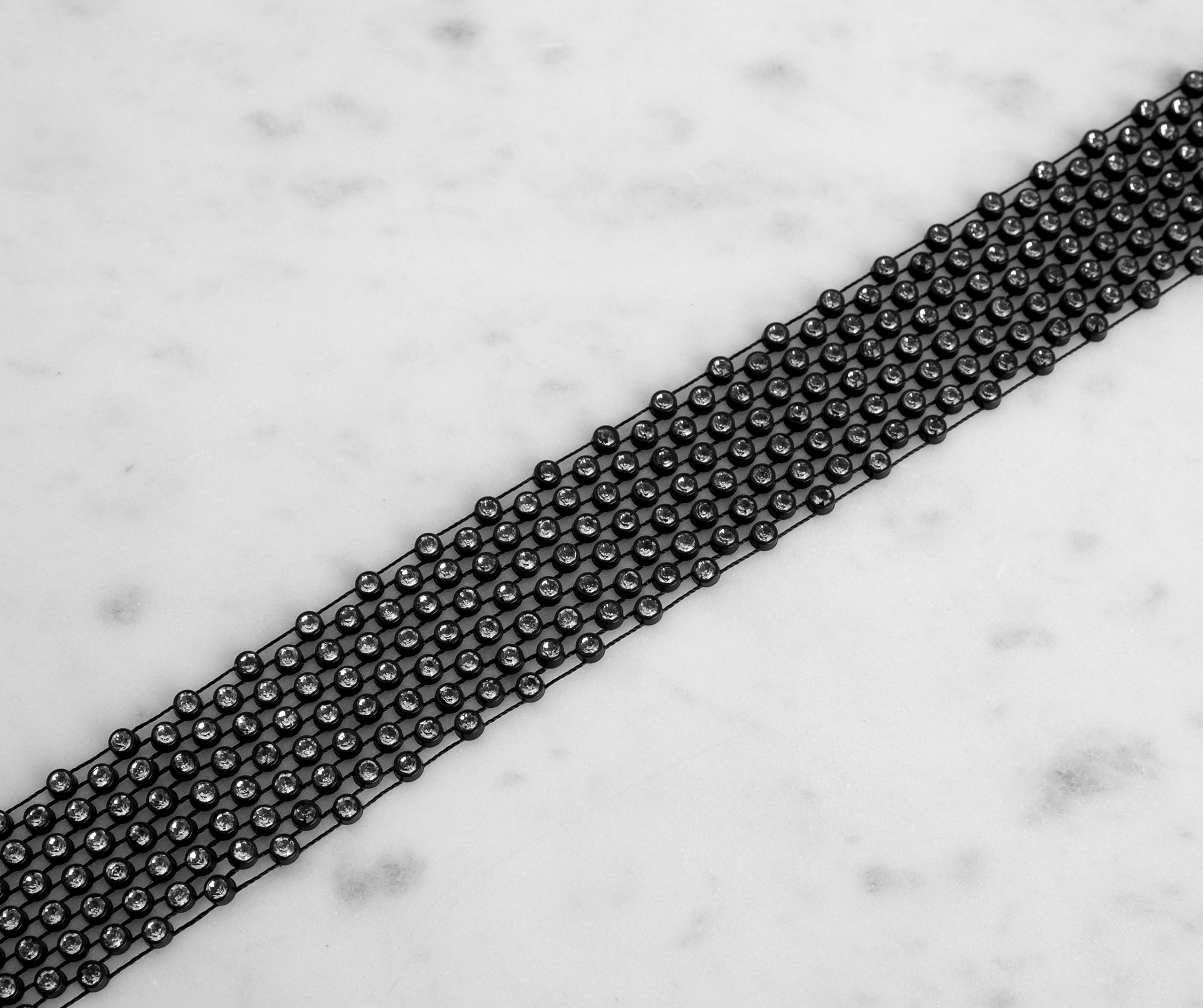 Electric Love Mesh Rhinestone Choker - Image 2