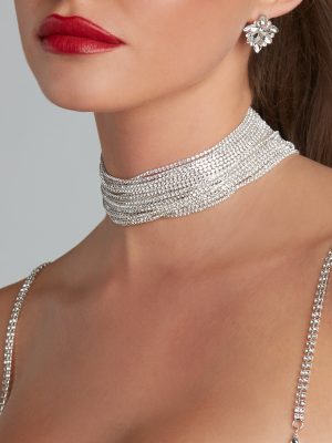 Glamorous Affair Rhinestone Choker Necklace