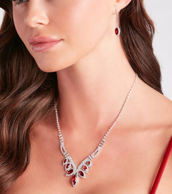 Regal Vibes Gemstone Necklace And Earrings Set - Image 2