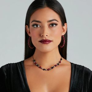 Divine Enchantment Hematite Rose Necklace