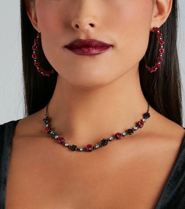 Divine Enchantment Hematite Rose Necklace - Image 2