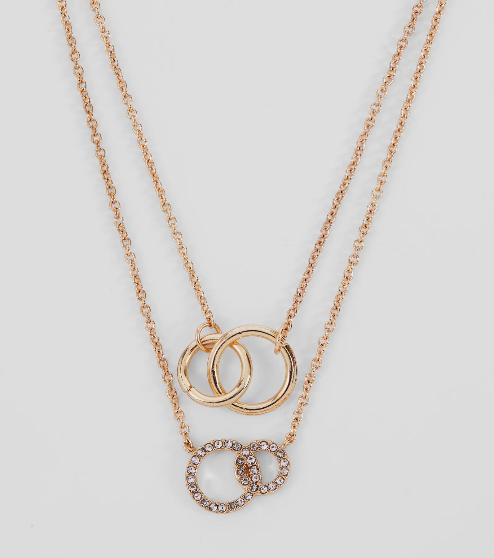 Perfect Dainty Layered Circle Charm Necklace - Image 2