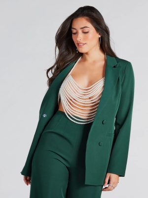 String Me Up In Pearls Halter Necklace