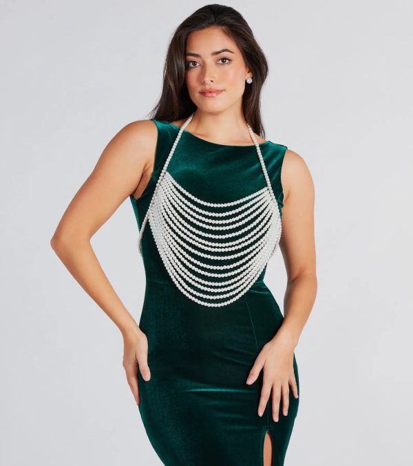 String Me Up In Pearls Halter Necklace - Image 5
