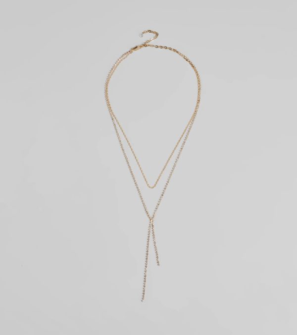 Chic And Dainty Rhinestone Layered Necklace - Image 4