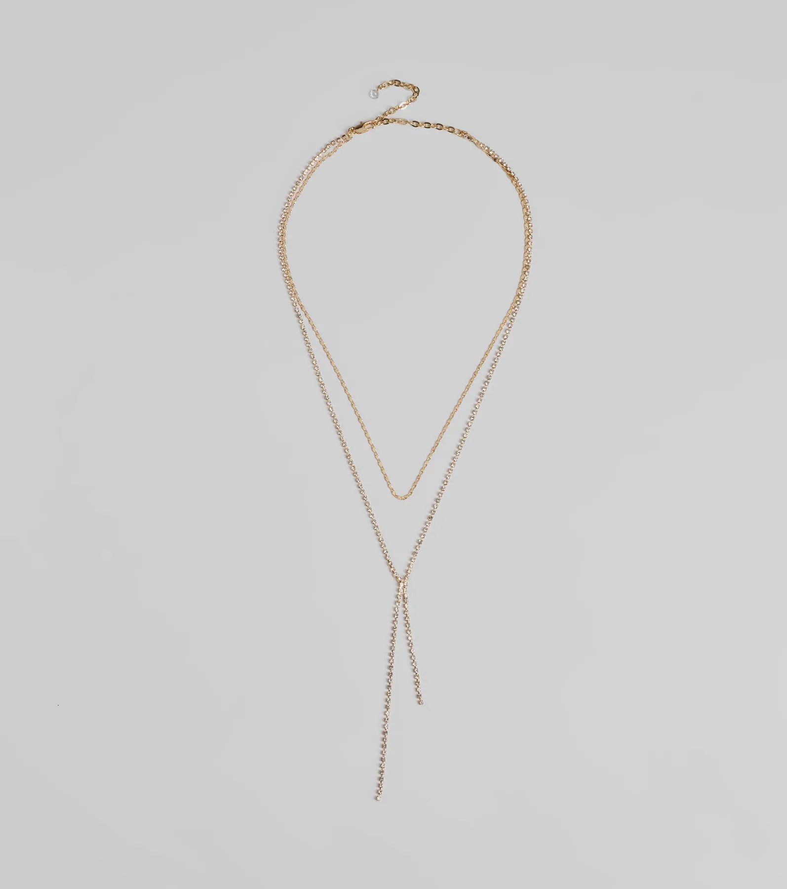 Chic And Dainty Rhinestone Layered Necklace - Image 4