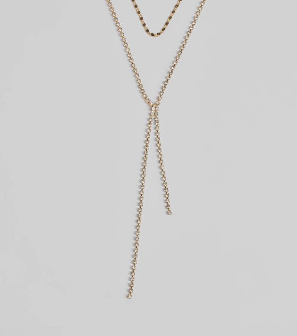 Chic And Dainty Rhinestone Layered Necklace - Image 5