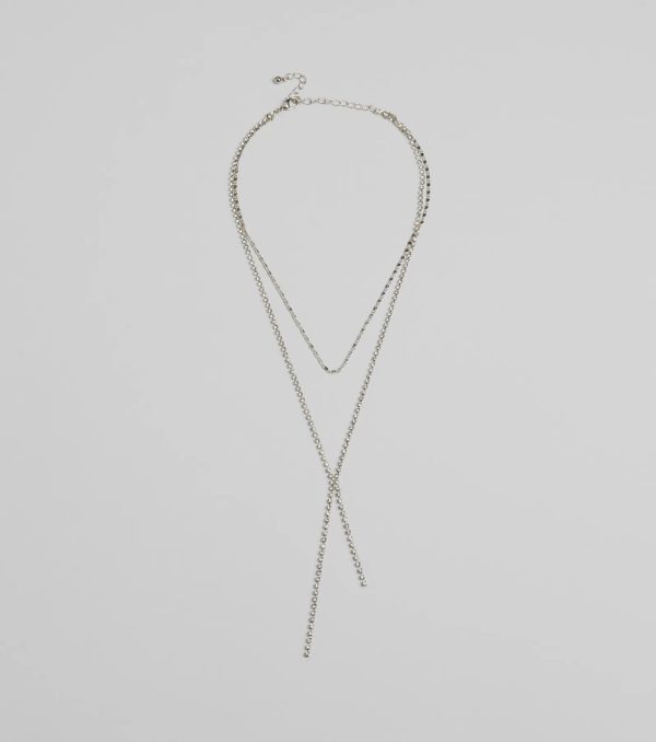 Chic And Dainty Rhinestone Layered Necklace