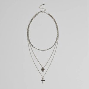 Cross My Heart Layered Necklace