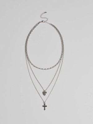 Cross My Heart Layered Necklace