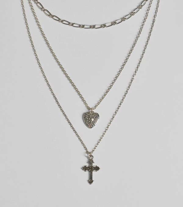 Cross My Heart Layered Necklace - Image 2