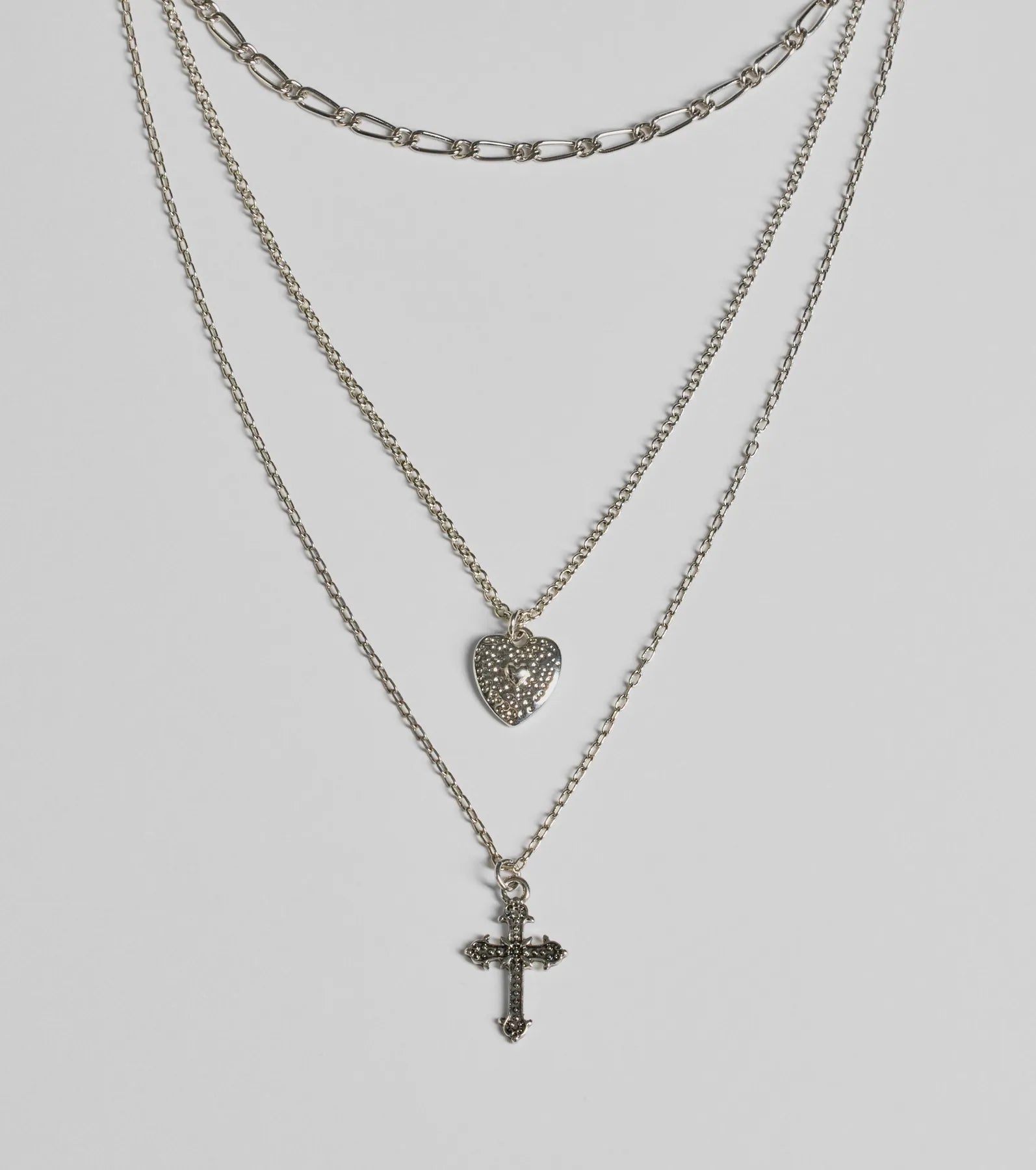 Cross My Heart Layered Necklace - Image 2