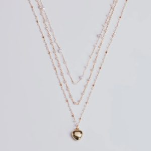 All My Heart Faux Pearl Lariat Pendant Necklace Set