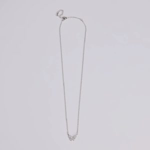 Glam Cutie Dainty Rhinestone Butterfly Charm Necklace