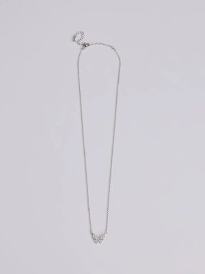 Glam Cutie Dainty Rhinestone Butterfly Charm Necklace