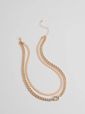 Sweet And Edgy Heart Layered Chain Necklace