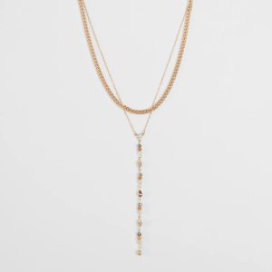 Charmingly Pretty Beaded Rhinestone Layered Necklace