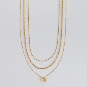 Wishing To Fly Butterfly Layered Necklace