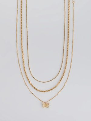 Wishing To Fly Butterfly Layered Necklace