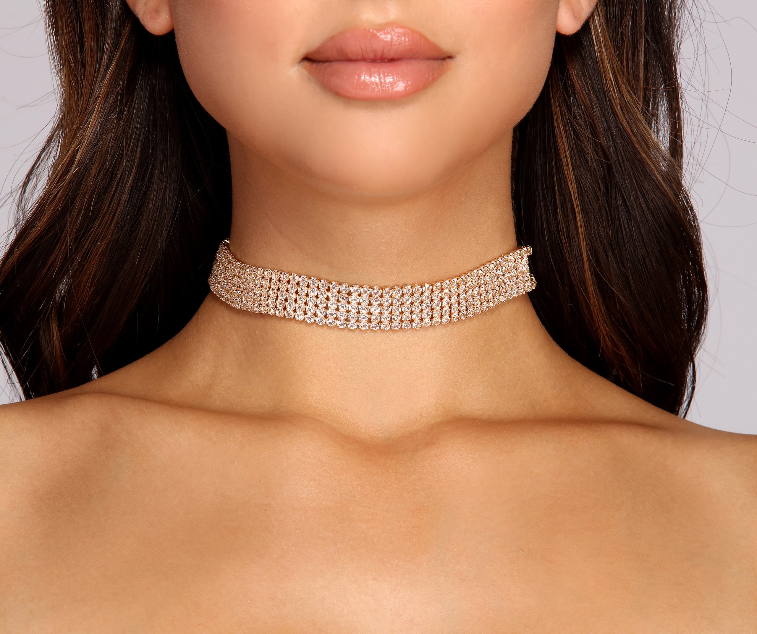 Simple Glam Rhinestone Choker - Image 5