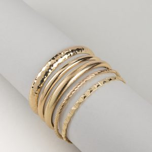 Bold Stack Five Bangle Bracelet Set