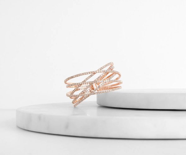 Rhinestone Lattice Cuff Bracelet - Image 8