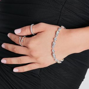 Elegant Iridescent Rhinestone Bracelet