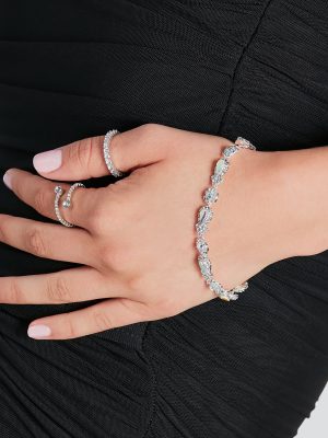 Elegant Iridescent Rhinestone Bracelet
