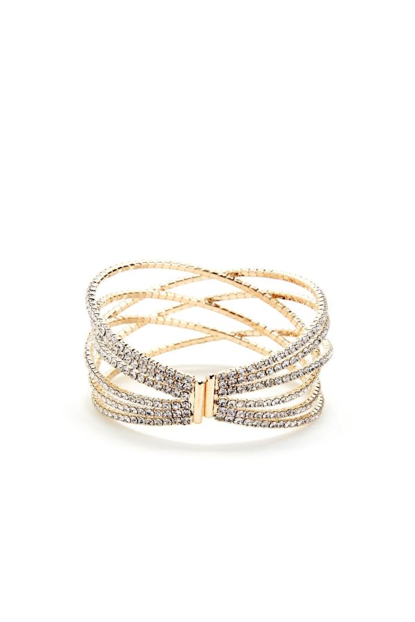 Rhinestone Lattice Cuff Bracelet - Image 5