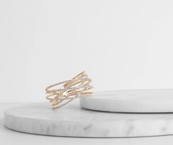 Rhinestone Lattice Cuff Bracelet - Image 6