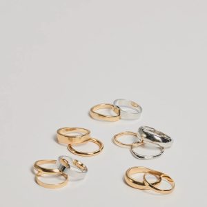 Trendy Mixed Metals Multi Ring Pack