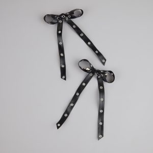 Cute Rebel Studded Bow Hair Clips