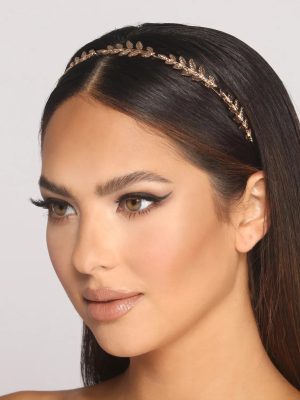 Dainty Metal Leaf Headband