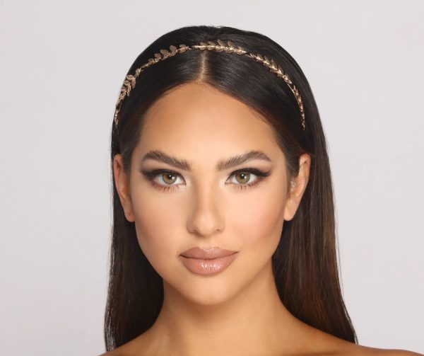 Dainty Metal Leaf Headband - Image 2