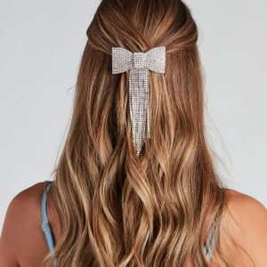 Pretty Glam Rhinestone Bow Barrette