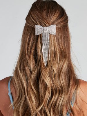 Pretty Glam Rhinestone Bow Barrette