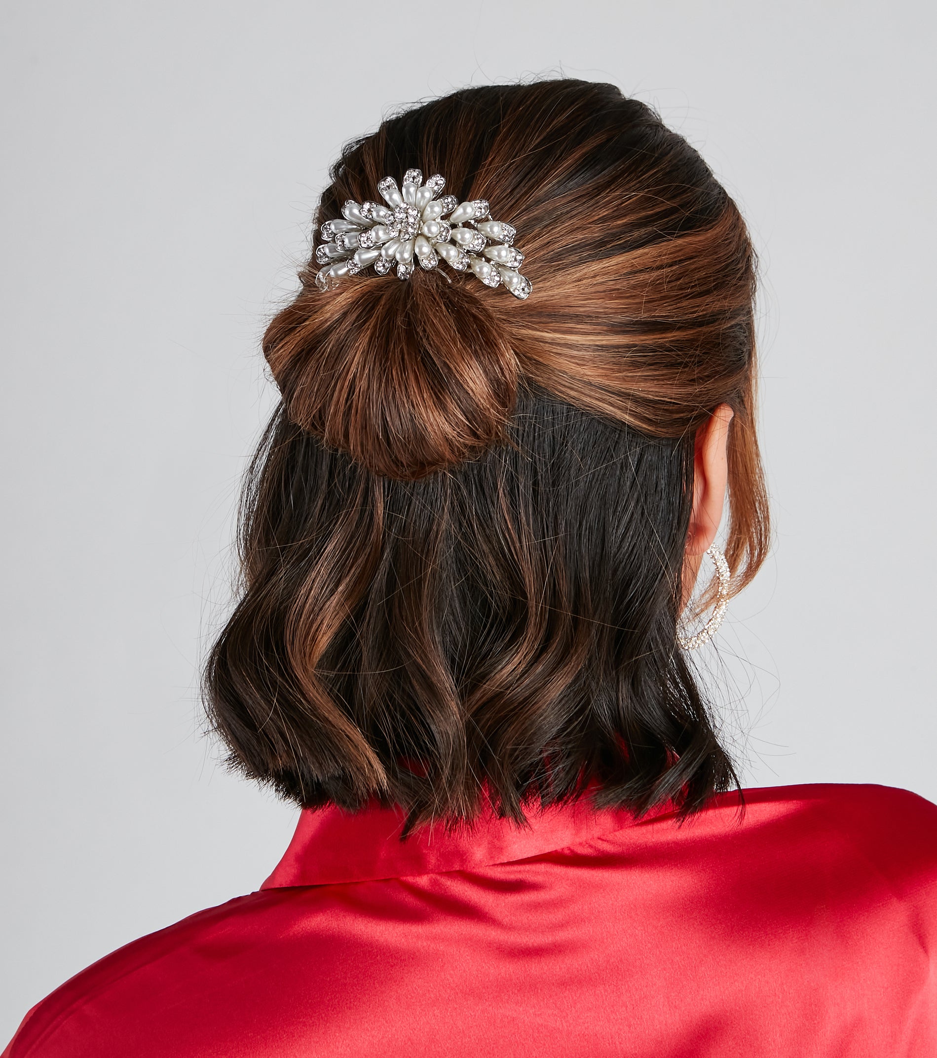 Pearl Luxe Rhinestone Hair Comb - Image 2
