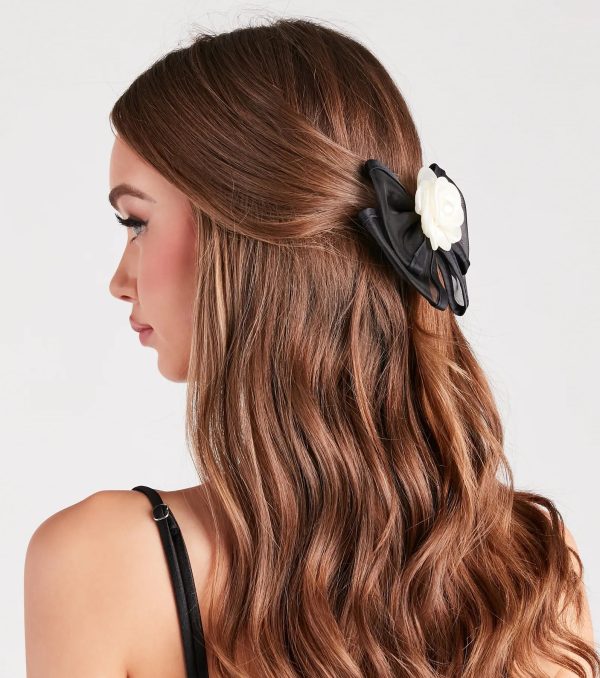 Adorable Trendsetter Rosette Bow Barrette - Image 2