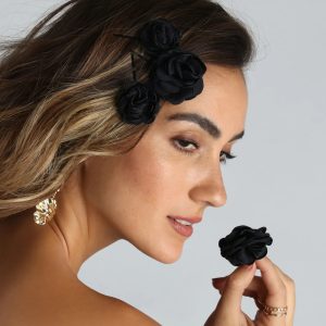Romantic Chic Rosette Hair Barrette Set