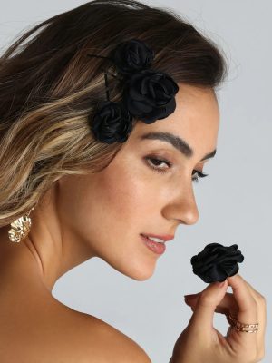 Romantic Chic Rosette Hair Barrette Set