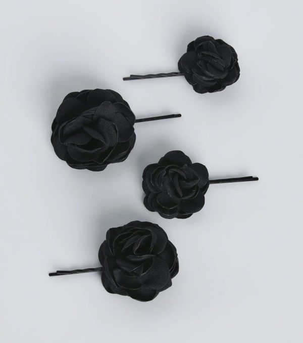 Romantic Chic Rosette Hair Barrette Set - Image 2