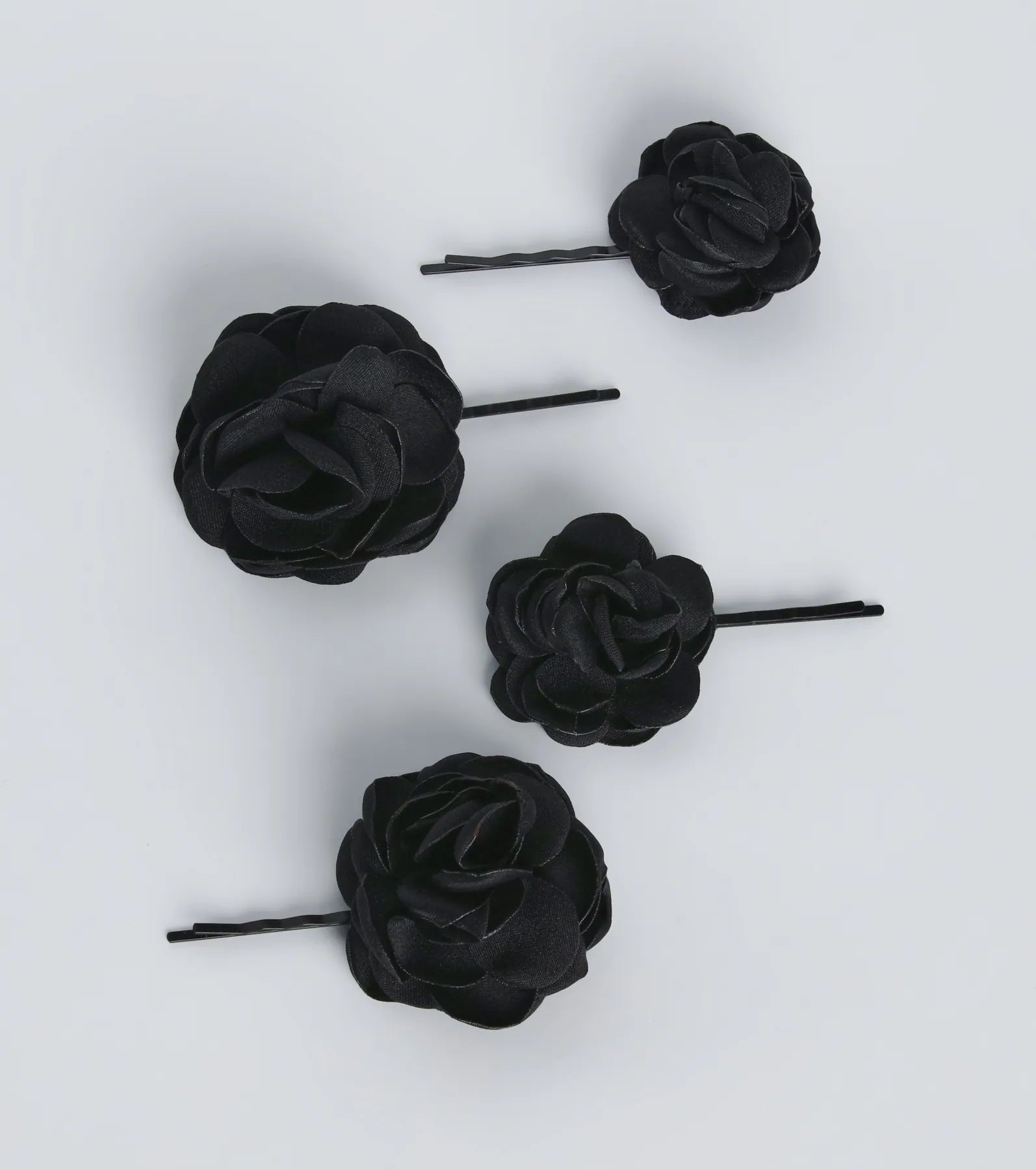 Romantic Chic Rosette Hair Barrette Set - Image 2