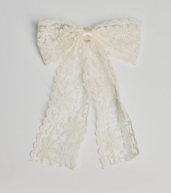 Charming Cutie Floral Lace Hair Bow Barrette - Image 4