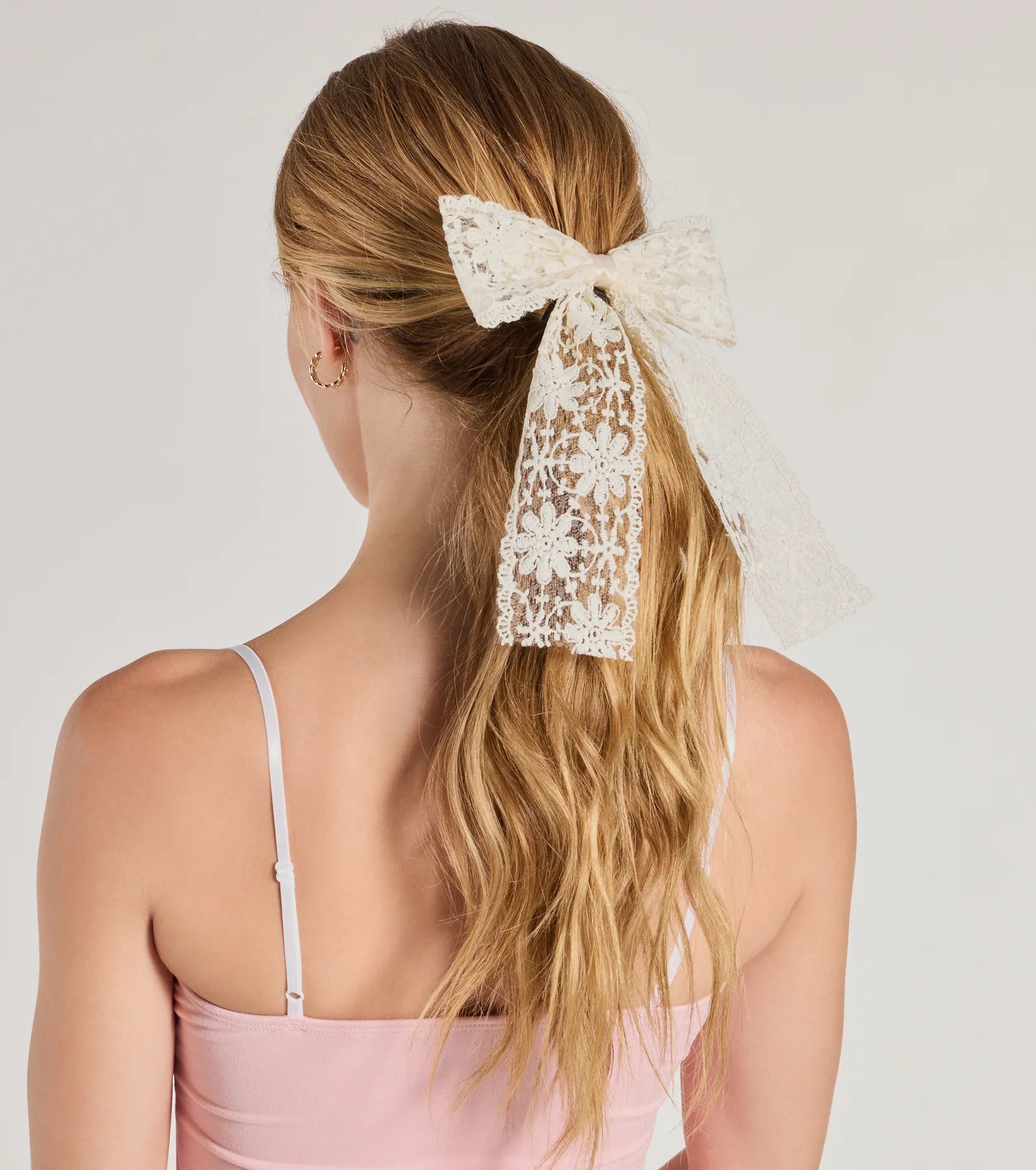 Charming Cutie Floral Lace Hair Bow Barrette - Image 5