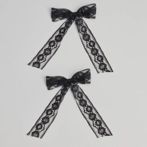 Coveted Charm Floral Lace Hair Bow Clip Set