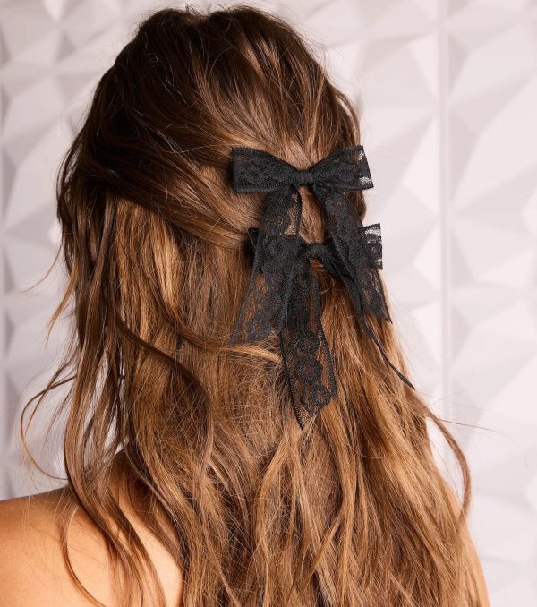 Coveted Charm Floral Lace Hair Bow Clip Set - Image 2