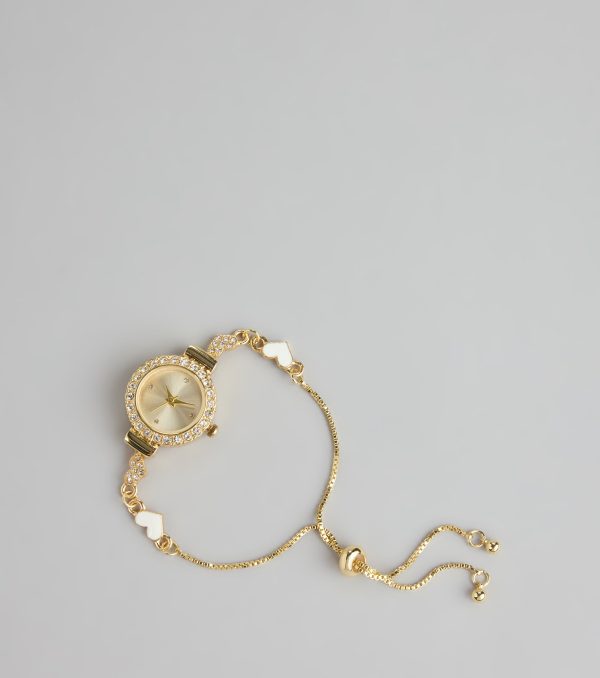 Sweet Timing Heart Charm Watch