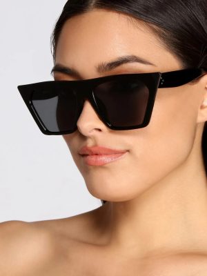 Chic Cat Eye Flat Top Sunglasses